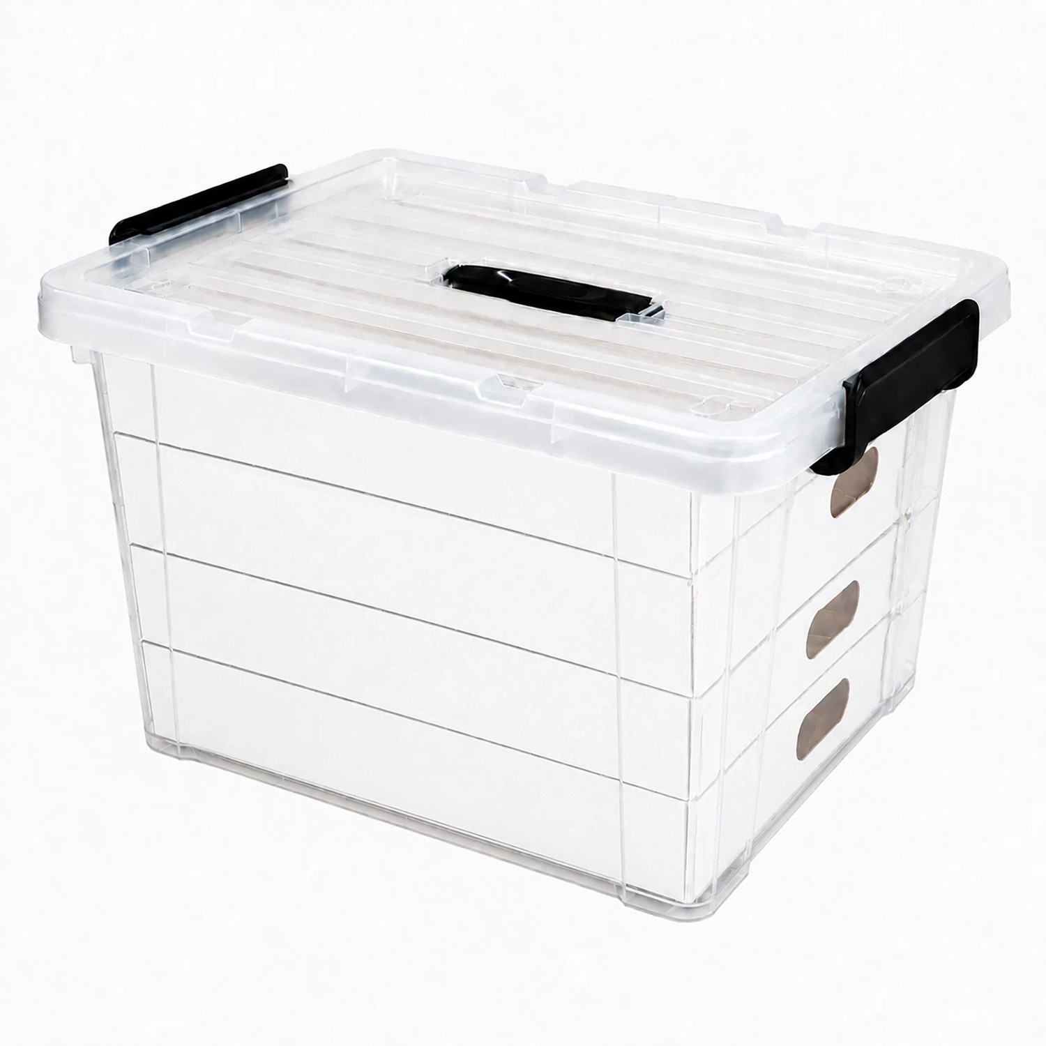 Relaxdays Weihnachtskugelbox Kunststoff Transparent mit Tragegriff 32,5 cm x 51 cm x 38,5 cm 55 L kaufen bei OBI