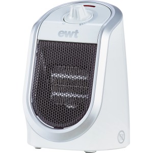 Ewt Keramik-Heizlüfter DDF 250 W, weißer Tischheizer mit USB-Anschluss und Temperaturregler.