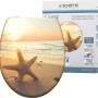 Schütte WC-Sitz Sea Star mit Absenkautomatik und Strandmotiv.