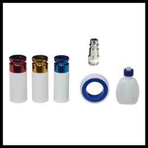 Zubehör für Einhell Druckluft-Schlagschrauber TC-PW 610 Compact: Stecknüsse, Öl, Dichtband, Nippel.