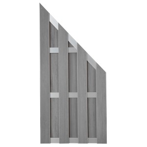 GroJa Fertigzaun Schräg Grau 84,3 cm x 180/90 cm