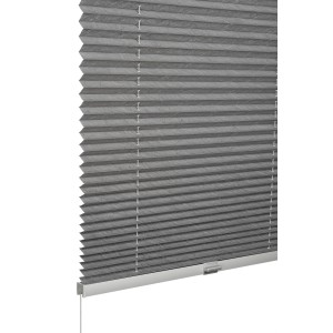 Graues Schöner Wohnen Plissee Milla, 70x130 cm, mit Crush-Struktur für Lichtschutz und Privatsphäre.