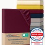 AM Qualitätsmatratzen Premium Jersey Boxspringbett Spannbettlaken aus Baumwolle Made in Germany 90x200cm in Bordeaux_2