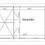 Grundriss Skan Holz Gartenhaus Bern 4 (420x660cm) mit Dachlattung und Stauboden.