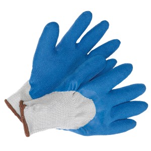 LUX Montagehandschuhe Gr. 8, Arbeitshandschuhe mit blauer Latexbeschichtung.