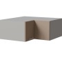 Mattgrauer Eckaufsatzschrank Brerra mit graubeiger Front, 2-türig, Metallgriff. Moderner Küchenschrank.