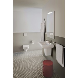 Ideal Standard Eurovit Plus Handwaschbecken mit Wandsäule in Weiß.