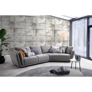 Schöner Wohnen Vliestapete New Delight Steinoptik Grau-Beige im Wohnzimmer.