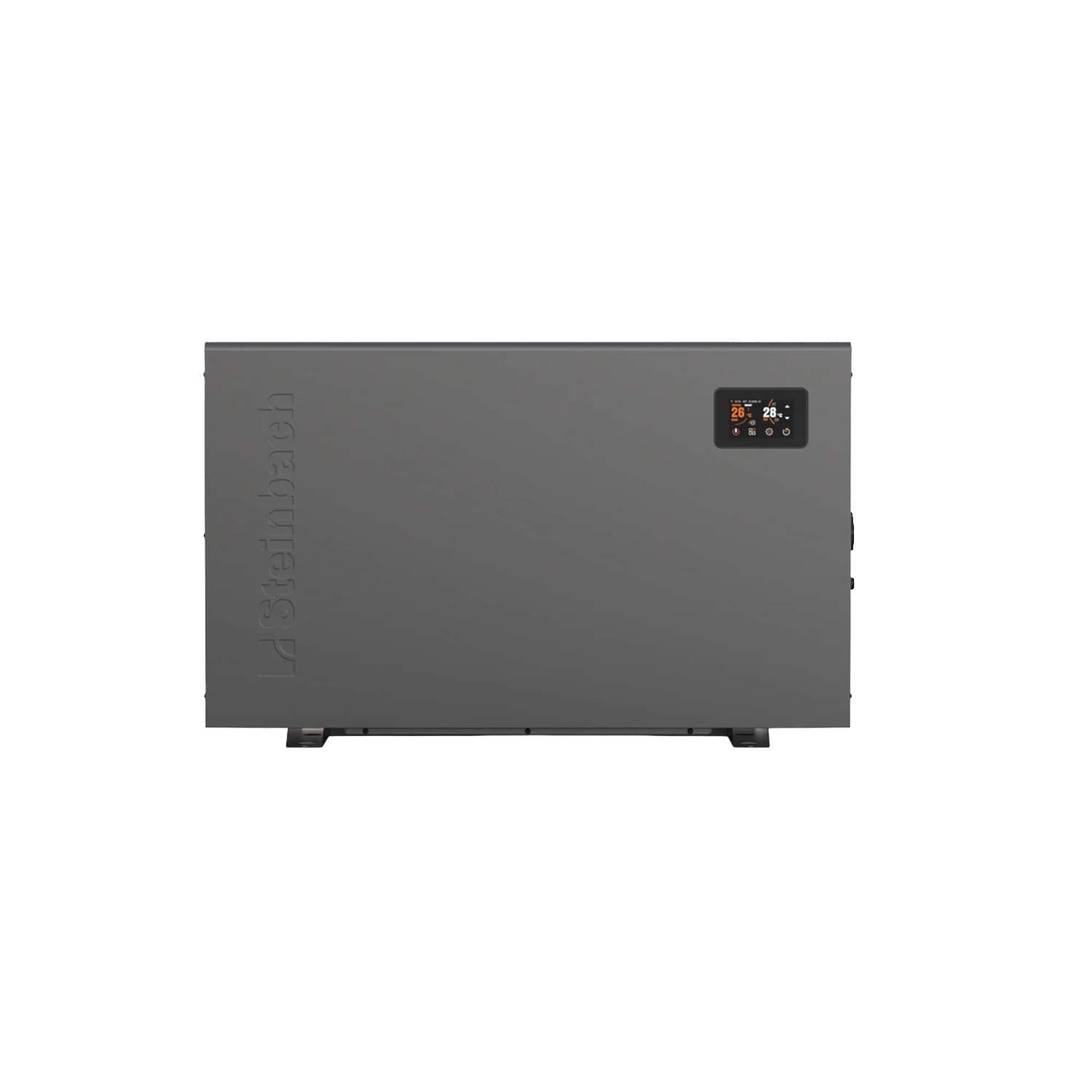 Steinbach Wärmepumpe Silent 5 für Pools bis 25.000 l, graues Gehäuse mit Display.