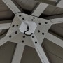 Detailaufnahme des champagnerfarbenen Sojag Messina Pavillons: Dachkonstruktion mit Haken.