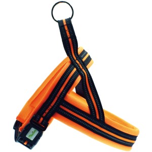Orangefarbenes Heim Hundegeschirr Signal, reflektierend, Größe XS, für Bauchumfang 42-50 cm.