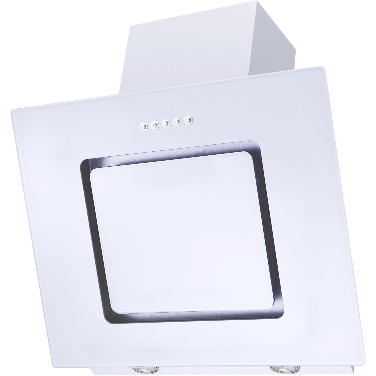 Respekta Schräghaube mit weißer Glasfront für die Premium Küchenzeile.