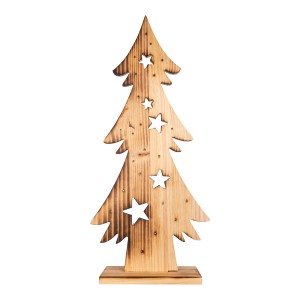 Näve LED Weihnachtsdeko Tannenbaum aus Holz, 80cm hoch, mit Sternen