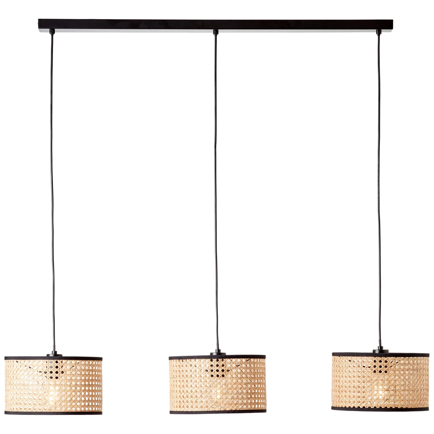 BRILLIANT Wiley Pendelleuchte – Rattan, 30 Cm, E27, Kürzbares Kabel, Dimmbar