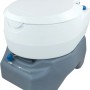 Mobile Campingtoilette, 20 l, antimikrobiell, mit Wasserspülung, weiß/grau.