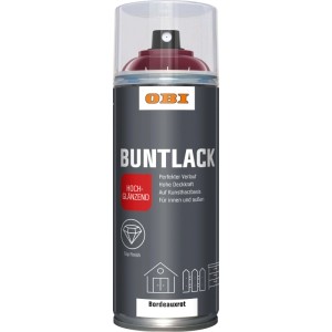 OBI Buntlack Spray Bordeauxrot, hochglänzend, 400ml Dose.