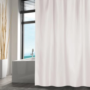 Weißer MSV Duschvorhang aus Polyester, 240x200 cm, im Badezimmer.