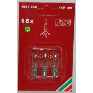 Konstsmide Ersatzbirnen klar, 3er Set, 14V 3W für Baumketten, E10 Gewinde.