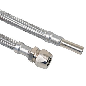 Flexibler Kirchhoff Anschlussschlauch, 300 mm, mit CU-Rohr 10 mm x 10 mm Anschluss.