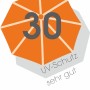 UV-Schutz 30+ Logo für Schneider Balkonschirm Ibiza Terracotta.