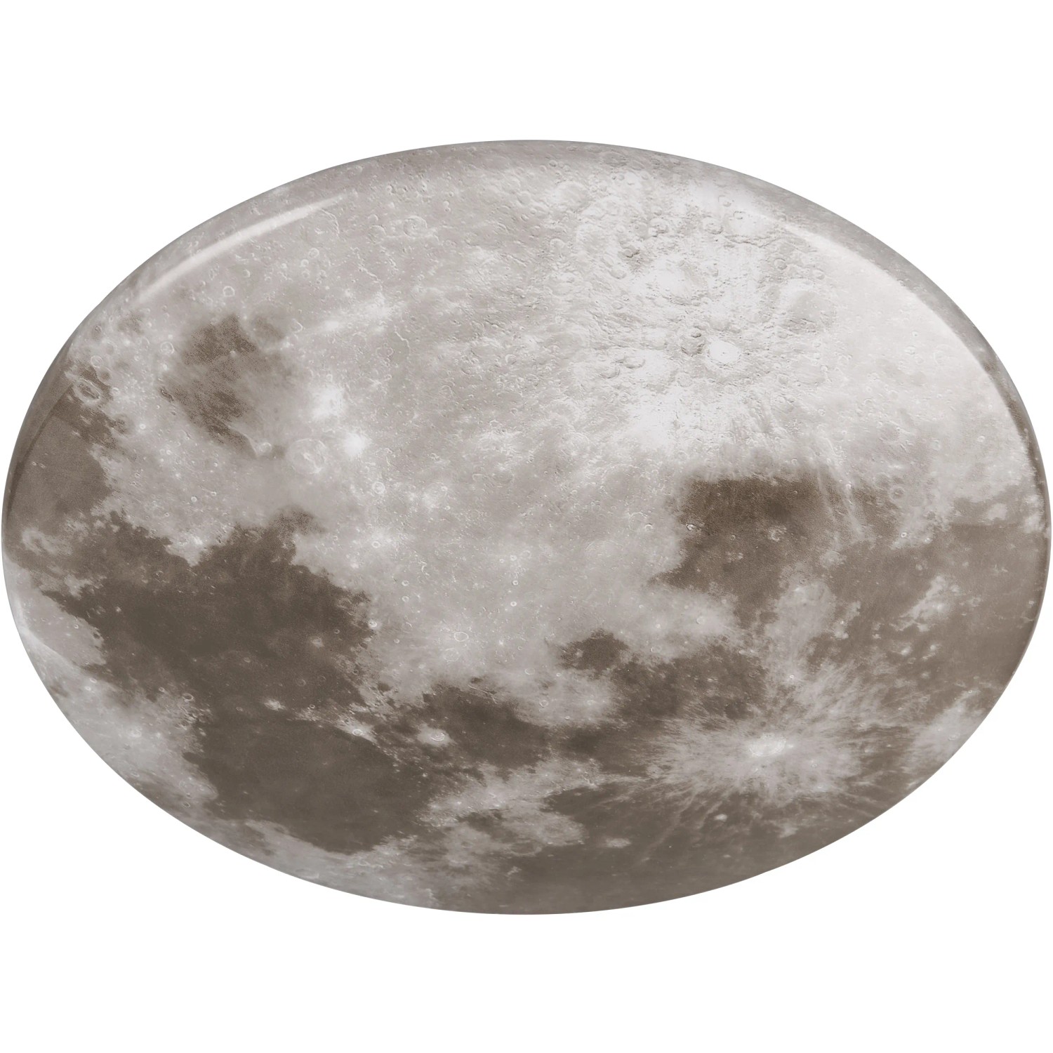 Weiße LED Deckenleuchte Moonika im Mond-Design, 37x37 cm, für Bad und Wohnraum.