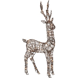 Deko-Rentier mit warmweißer LED-Beleuchtung, 122cm hoch, für Innen und Außen.