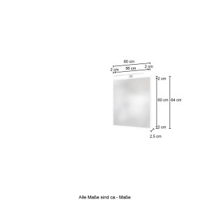 Held Möbel Spiegel Neapel 60 cm, Eiche Rauchsilber, inkl. LED-Beleuchtung.