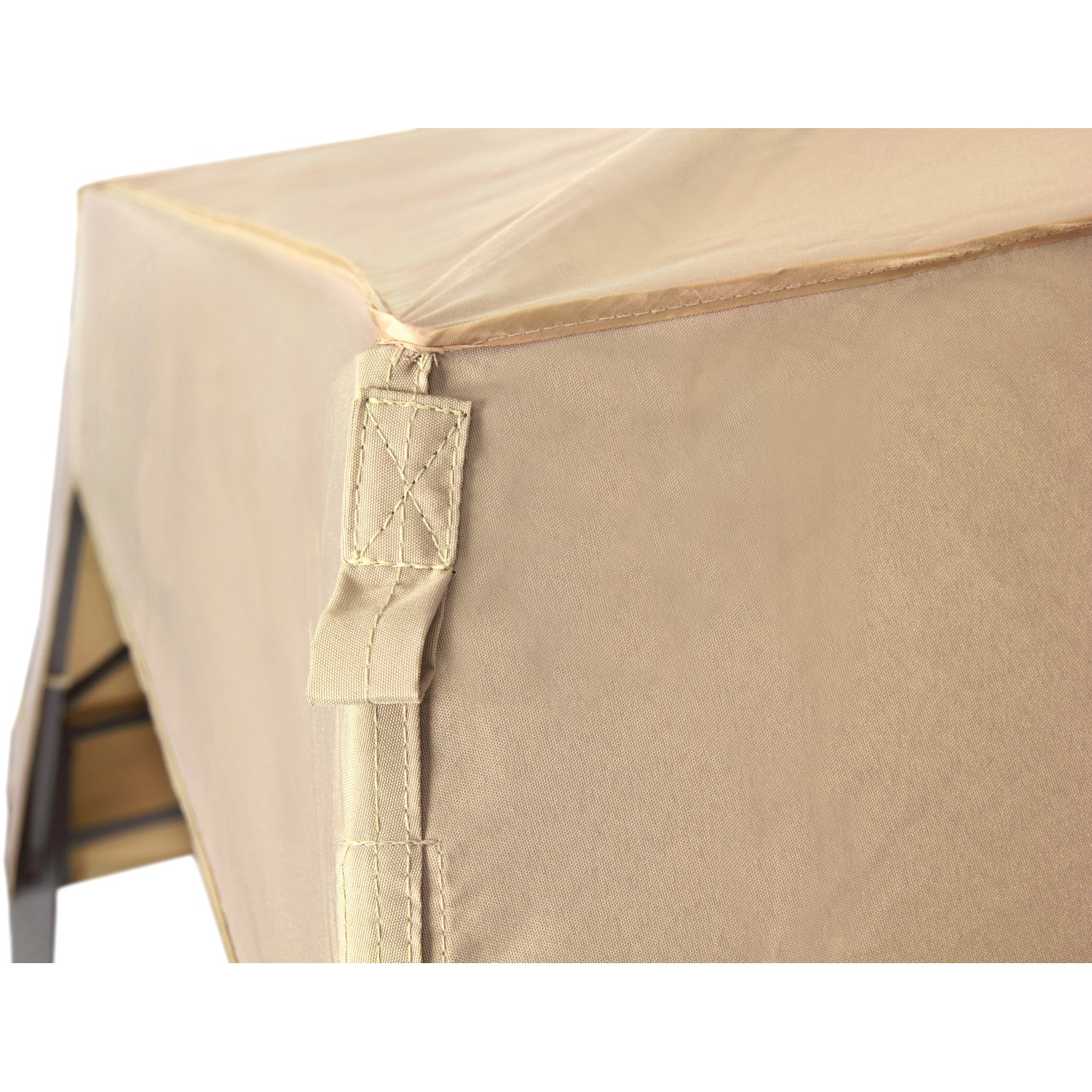 Tepro Pavillonbespannung Marabo in Taupe, Detailaufnahme der Befestigung.
