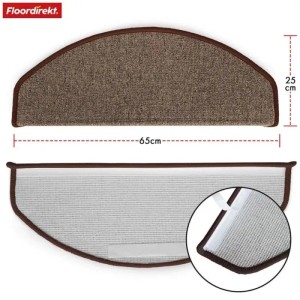 KARAT Stufenmatte London Pro Halbrund Braun 25 x 65 cm
