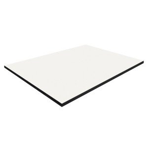 Weiße Compact Mehrzweckplatte, 280x130x0,6 cm, für Möbelbau und Regalböden.