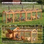 PawHut Hühnergehege aus Tannenholz mit Drahtgeflecht, modular erweiterbar, für Hühner im Garten, auch mit Hühnerstall.