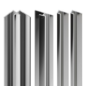 Schulte ExpressPlus DecoDesign Profilset in Chromoptik, bestehend aus Eck-, Flächen- und Endprofilen.