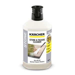 Kärcher 3-in-1 Stein- und Fassadenreiniger, 1 Liter Flasche für Hochdruckreiniger.
