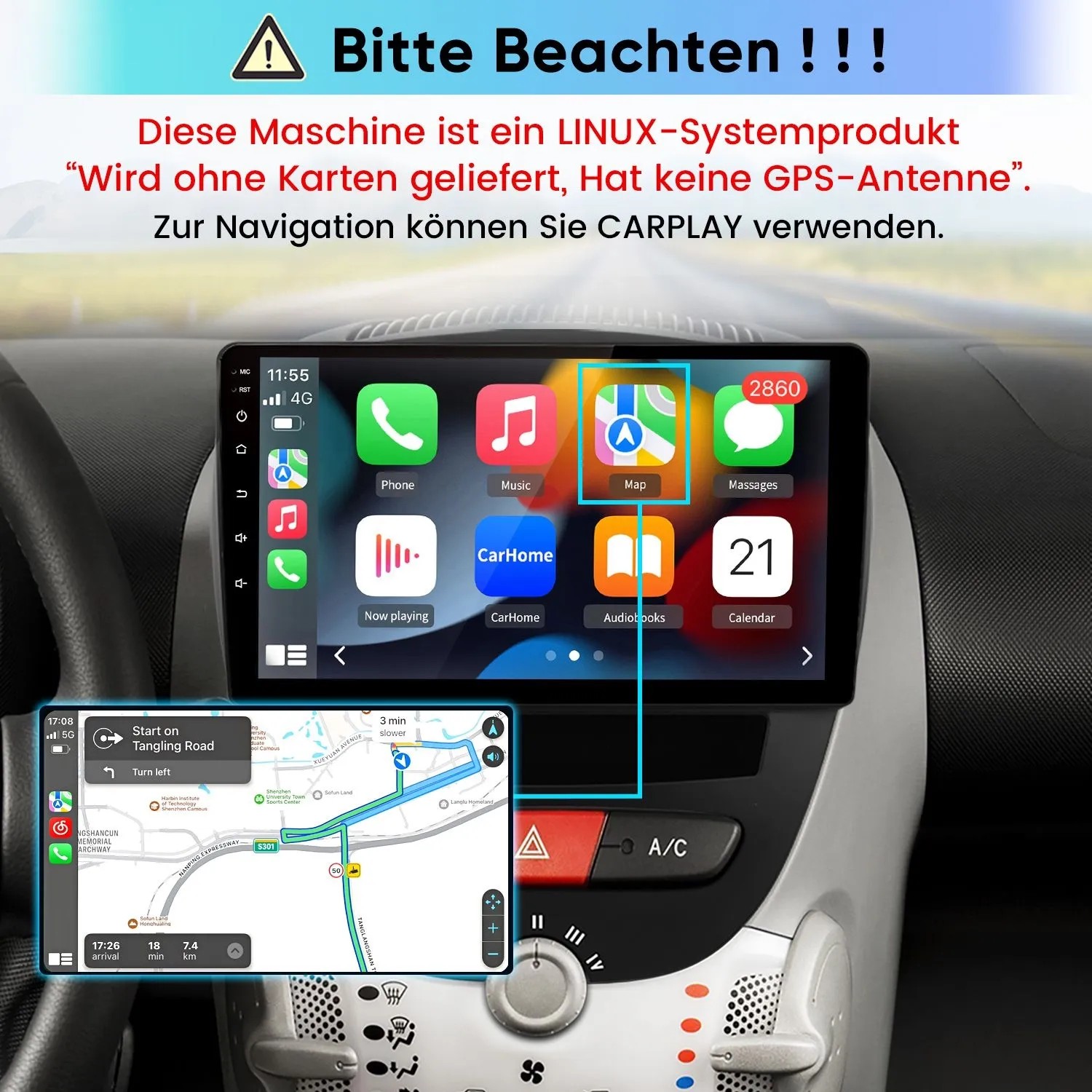 Junsun Autoradio Für Peugeot 107 2005-2014 Citroen C1 2005-2014 Linux_3