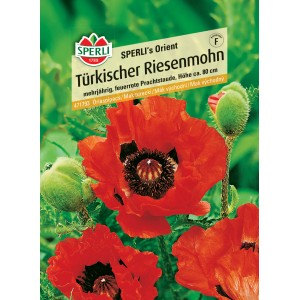 Sperli Türkischer Riesenmohn: Samen für feuerrote Mohnblumen im Garten.