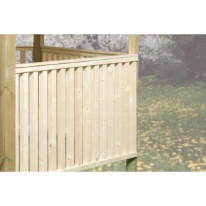 Weka Brüstungselemente-Set für Gartenlaube Paradies/Flair, naturbelassenes Holz, Wind- und Sichtschutz.