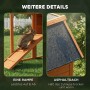 PawHut Kaninchenstall aus Tannenholz: Kaninchen auf Rampe, detailreiches, wetterfestes Asphaltdach für Nagerställe.