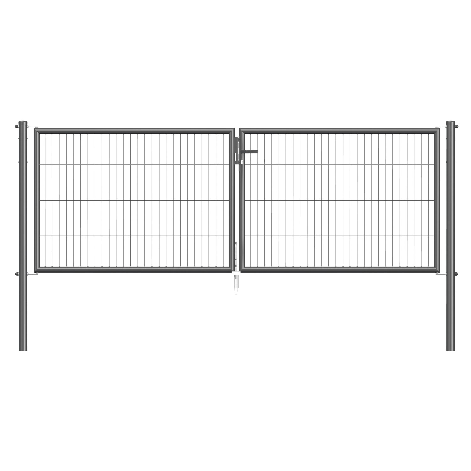 Metallzaun Doppeltor für Einstabmatte Anthrazit z. Einbetonieren 299 cm