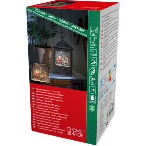 Konstsmide LED Schneelaterne Weihnachtsmann im Schlitten 1 LED Warmweiß