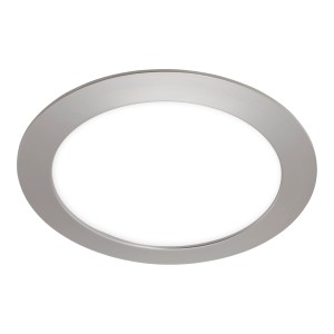 Flache, dimmbare Brilo LED Einbauleuchte Bad, matt-nickel, IP44