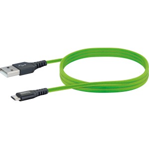 Giftgrünes Micro USB Sync & Ladekabel, 1,2 m, für Handy-Zubehör.