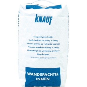 Knauf Wandspachtel Innen, 10 kg Sack mit Tragegriff, weiße Ausgleichsmasse für Wände und Decken.