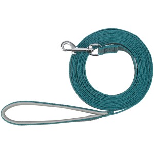 Petrolfarbene Jollypaw Hundeleine Schleppleine, 10 m, mit Handschlaufe für Hunde.