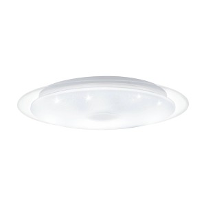 Weiße Eglo LED-Deckenleuchte Igroka, Ø 40cm, mit Sternenhimmel-Effekt für Wohnräume.