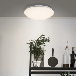 Weiße LED Deckenleuchte Fakir 32cm mit Sensor für Innenräume.