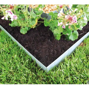 Bellissa Rasenkante Basic, 2er-Set, verzinkt, 100x10cm, zur Beetabgrenzung im Garten.