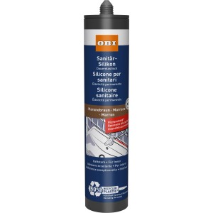 OBI Sanitär-Silikon Maronebraun 310 ml Kartusche. Dauerelastischer Dichtstoff für Fugen in Bad und Küche.