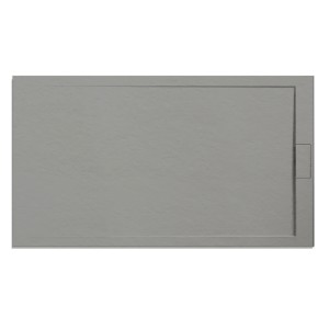 Rechteckige, extraflache Ottofond Duschwanne Zona, 100x80 cm, Zementgrau, aus Mineralguss.