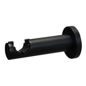 Wandhalterung für Gardinenstange, Zylinder Design, schwarz matt.