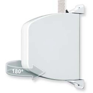 Schellenberg Aufschraubwickler Mini, schwenkbar, weiß, mit Rollladengurt. Rollladenantrieb für Mini-System.